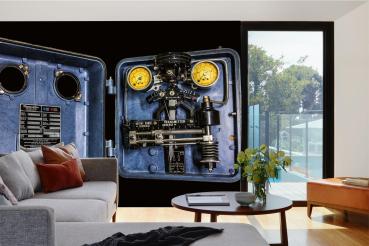 MS-5-2120 als Wandtapete in modernem Interieur; Retro-Design mit räumlicher Tiefe und Vintage-Charme