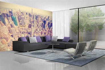 MS-5-2140 als Wandtapete in modernem Interieur; Retro-Design mit räumlicher Tiefe und Vintage-Charme