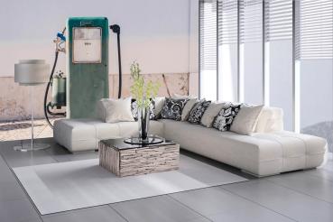MS-5-2154 als Wandtapete in modernem Interieur; Retro-Design mit räumlicher Tiefe und Vintage-Charme