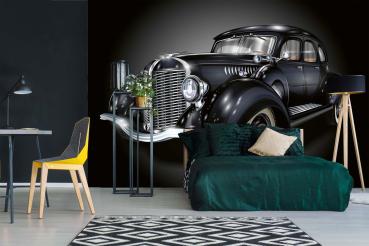 MS-5-2172 als Wandtapete in modernem Interieur; Retro-Design mit räumlicher Tiefe und Vintage-Charme