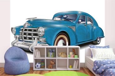 MS-5-2190 als Wandtapete in modernem Interieur; Retro-Design mit räumlicher Tiefe und Vintage-Charme