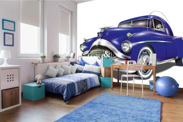 MS-5-2191 als Wandtapete in modernem Interieur; Retro-Design mit räumlicher Tiefe und Vintage-Charme