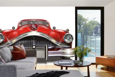 MS-5-2198 als Wandtapete in modernem Interieur; Retro-Design mit räumlicher Tiefe und Vintage-Charme