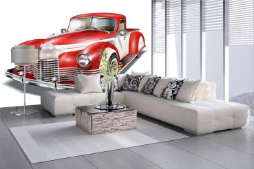 MS-5-2205 als Wandtapete in modernem Interieur; Retro-Design mit räumlicher Tiefe und Vintage-Charme