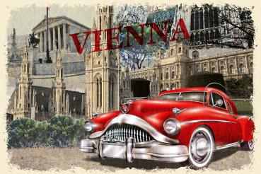Vlies-Fototapete MS-5-2223 in Draufsicht; Retro-Motiv mit geometrischem Design und nostalgischer Farbwirkung