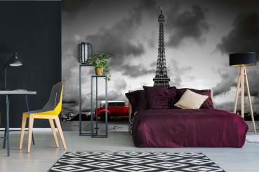 MS-5-2729 als Wandtapete in modernem Interieur; Retro-Design mit räumlicher Tiefe und Vintage-Charme