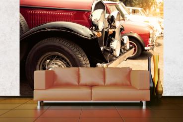 MS-5-2740 als Wandtapete in modernem Interieur; Retro-Design mit räumlicher Tiefe und Vintage-Charme