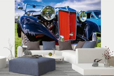 MS-5-2756 als Wandtapete in modernem Interieur; Retro-Design mit räumlicher Tiefe und Vintage-Charme