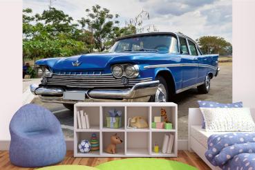 MS-5-2757 als Wandtapete in modernem Interieur; Retro-Design mit räumlicher Tiefe und Vintage-Charme