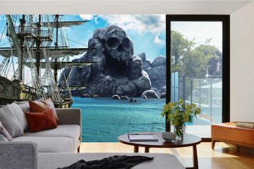 Fototapete MS-5-2773 „Boote & Schiffe“ als Wanddekoration in modernem Wohnraum; stimmungsvolles Hafenmotiv mit räumlicher Tiefe