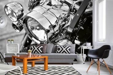 MS-5-2801 als Wandtapete in modernem Interieur; Retro-Design mit räumlicher Tiefe und Vintage-Charme