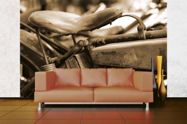 MS-5-2804 als Wandtapete in modernem Interieur; Retro-Design mit räumlicher Tiefe und Vintage-Charme