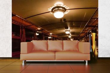 MS-5-2887 als Wandtapete in modernem Interieur; Retro-Design mit räumlicher Tiefe und Vintage-Charme