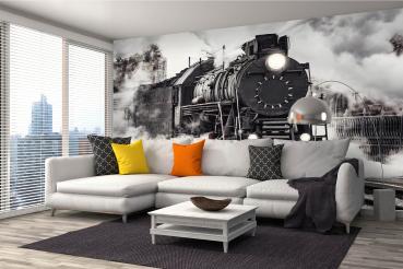 MS-5-2902 als Wandtapete in modernem Interieur; Retro-Design mit räumlicher Tiefe und Vintage-Charme
