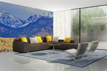 Berge-Fototapete MS-5-3028 in modernem Wohnraum – imposante Landschaft, räumliche Tiefe, stilvolle Wandgestaltung mit Naturakzen