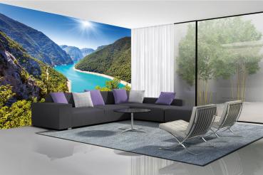 Berge-Fototapete MS-5-3068 in modernem Wohnraum – imposante Landschaft, räumliche Tiefe, stilvolle Wandgestaltung mit Naturakzen
