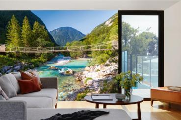 Berge-Fototapete MS-5-3099 in modernem Wohnraum – imposante Landschaft, räumliche Tiefe, stilvolle Wandgestaltung mit Naturakzen