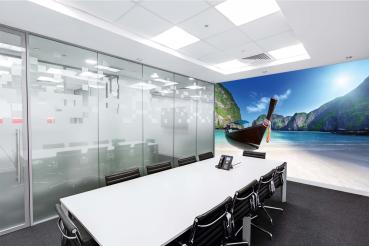 Fototapete MS-5-3206 mit tropischem Motiv in einem modern eingerichteten Wohnraum