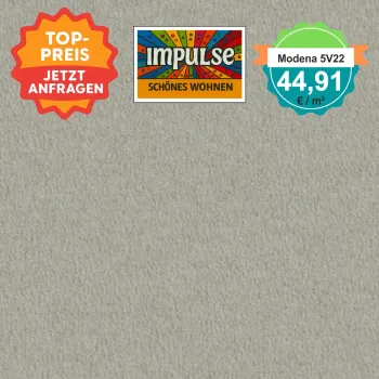 Vorwerk Teppichboden Modena 5V22 stone – hochwertiger Velours in steingrauem Ton, Meterware in 4 oder 5 m Breite