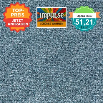 Opera 3S49 blau – Draufsicht quadratisch Vorwerk Teppichboden Opera blau