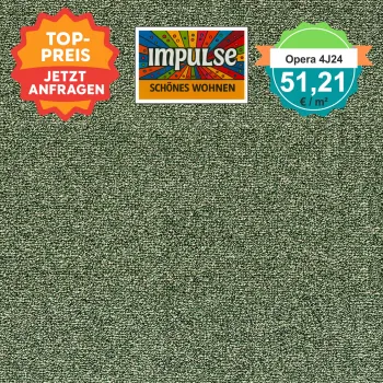 Opera 4J24 grün – Draufsicht quadratisch Vorwerk Teppichboden Opera grün
