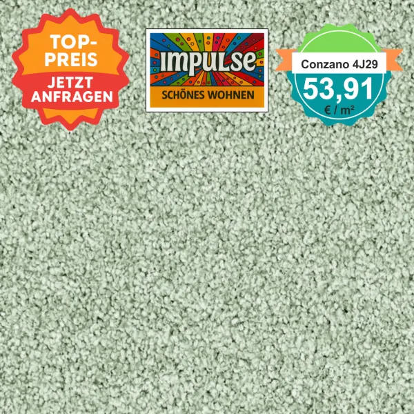 Vorwerk Teppichboden Conzano 4J29 grün – Quadratformat, Teppichboden in frischem Grünton für natürliche Wohnräume, nur 53,91 €
