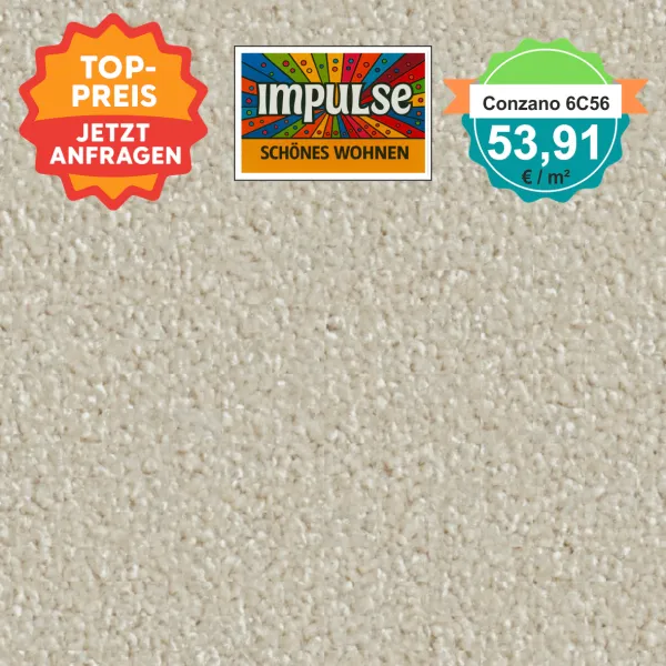 Vorwerk Teppichboden Conzano 6C56 beige – Querformat, Teppichboden in klassischem Beigeton, hell und freundlich, nur 53,91 €