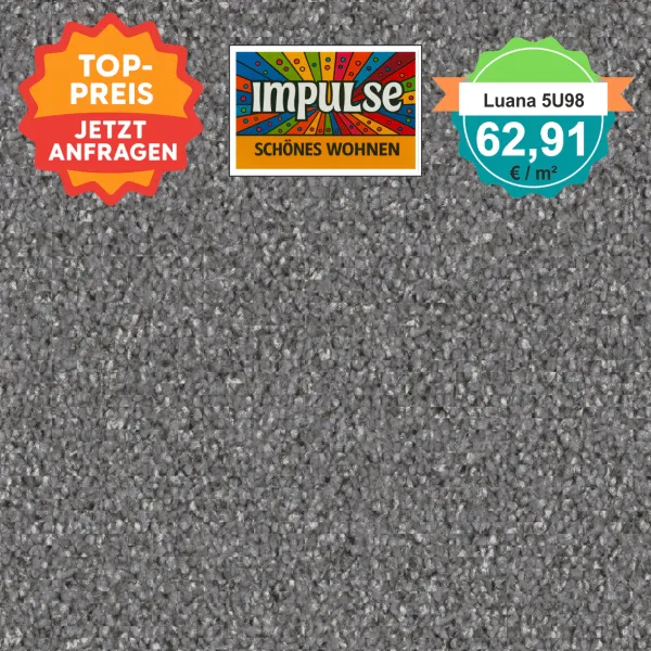 Vorwerk Luana Teppichboden grau – quadratische Draufsicht