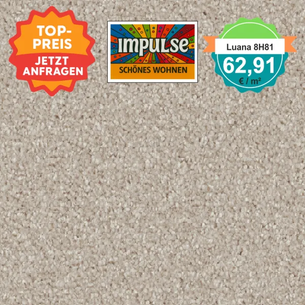 Vorwerk Luana Teppichboden hellbeige – quadratische Draufsicht