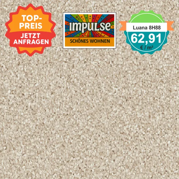 Vorwerk Luana Teppichboden sand – quadratische Draufsicht