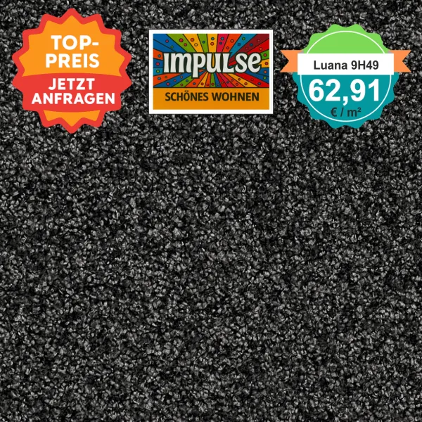 Vorwerk Luana Teppichboden anthrazit – quadratische Draufsicht
