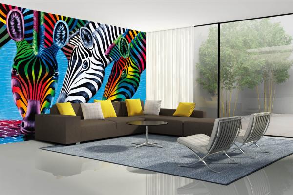 „Tiermotiv-Fototapete MS-5-0392 als Blickfang im Wohnzimmer – lebendige Farben und räumliche Tiefe“