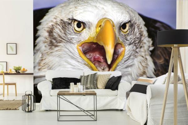 „Tiermotiv-Fototapete MS-5-0401 als Blickfang im Wohnzimmer – lebendige Farben und räumliche Tiefe“
