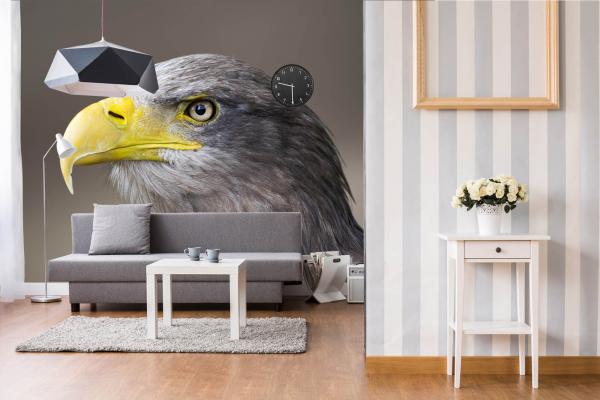 „Tiermotiv-Fototapete MS-5-0407 als Blickfang im Wohnzimmer – lebendige Farben und räumliche Tiefe“