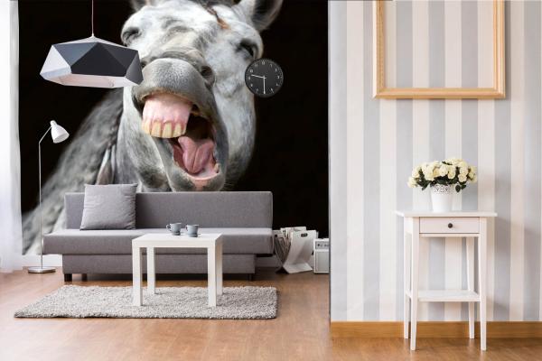 „Tiermotiv-Fototapete MS-5-0419 als Blickfang im Wohnzimmer – lebendige Farben und räumliche Tiefe“