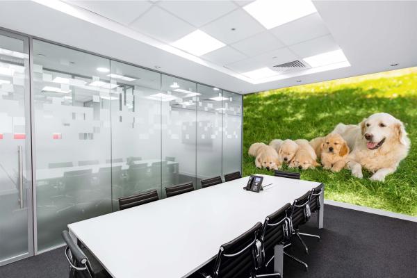 „Tiermotiv-Fototapete MS-5-0428 als Blickfang im Wohnzimmer – lebendige Farben und räumliche Tiefe“