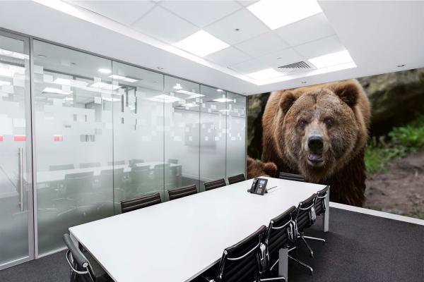 „Tiermotiv-Fototapete MS-5-0430 als Blickfang im Wohnzimmer – lebendige Farben und räumliche Tiefe“