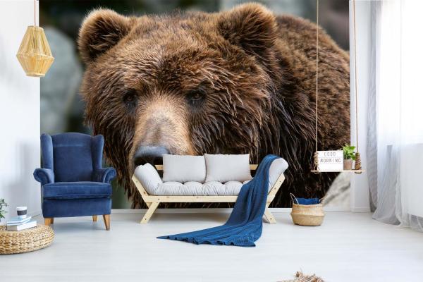 „Tiermotiv-Fototapete MS-5-0435 als Blickfang im Wohnzimmer – lebendige Farben und räumliche Tiefe“