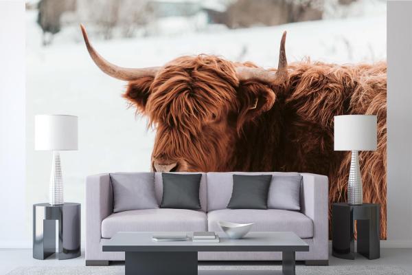 „Tiermotiv-Fototapete MS-5-0459 als Blickfang im Wohnzimmer – lebendige Farben und räumliche Tiefe“