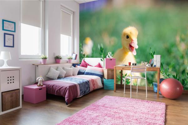 „Tiermotiv-Fototapete MS-5-0474 als Blickfang im Wohnzimmer – lebendige Farben und räumliche Tiefe“