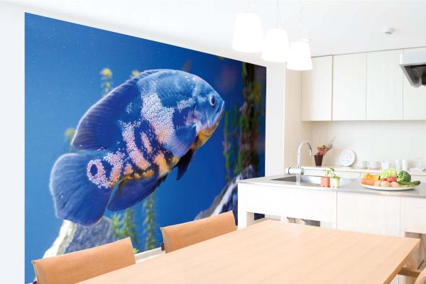 „Tiermotiv-Fototapete MS-5-0510 als Blickfang im Wohnzimmer – lebendige Farben und räumliche Tiefe“