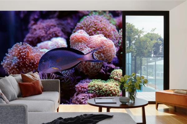 „Tiermotiv-Fototapete MS-5-0515 als Blickfang im Wohnzimmer – lebendige Farben und räumliche Tiefe“