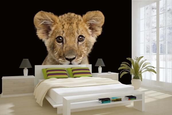 „Tiermotiv-Fototapete MS-5-0541 als Blickfang im Wohnzimmer – lebendige Farben und räumliche Tiefe“