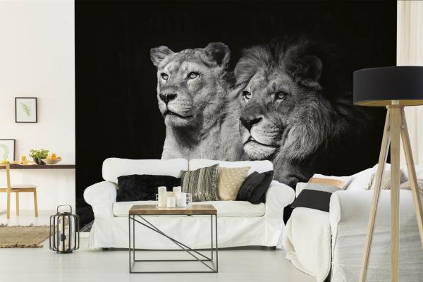 „Tiermotiv-Fototapete MS-5-0583 als Blickfang im Wohnzimmer – lebendige Farben und räumliche Tiefe“