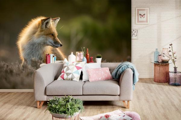 „Tiermotiv-Fototapete MS-5-0611 als Blickfang im Wohnzimmer – lebendige Farben und räumliche Tiefe“