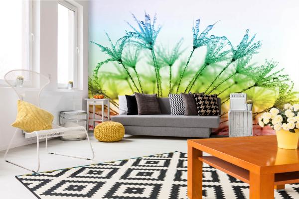 Fototapete MS-5-1358 mit Blumenmotiv – stimmungsvolle Raumansicht im Querformat, dekorativ verlegt auf großer Wandfläche.