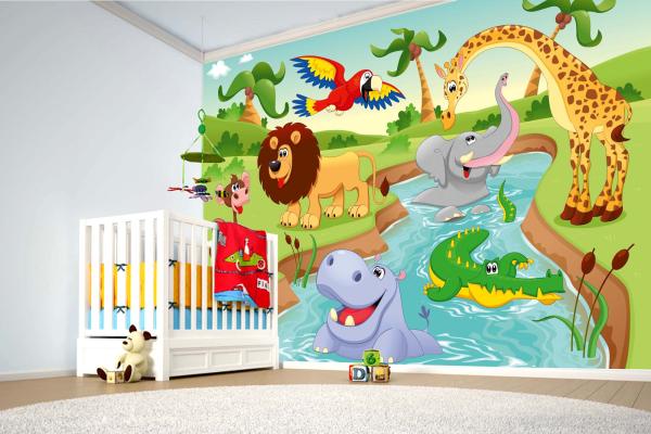 Kinder-Fototapete MS-5-1412 im Raum – kreative Wandgestaltung mit lebendigem XXL-Motiv für Kinderzimmer