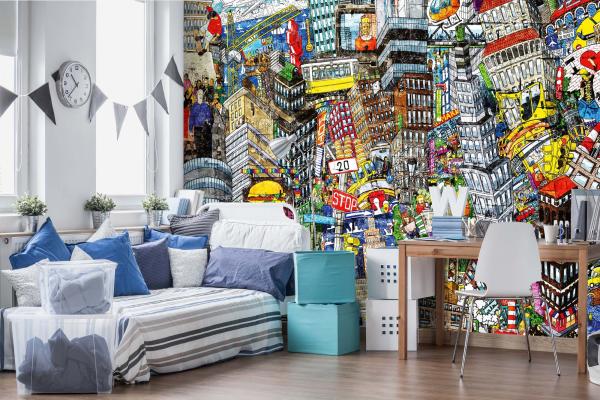 Kinder-Fototapete MS-5-1414 im Raum – kreative Wandgestaltung mit lebendigem XXL-Motiv für Kinderzimmer