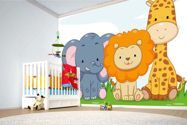 Kinder-Fototapete MS-5-1423 im Raum – kreative Wandgestaltung mit lebendigem XXL-Motiv für Kinderzimmer