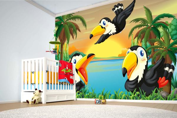 Kinder-Fototapete MS-5-1431 im Raum – kreative Wandgestaltung mit lebendigem XXL-Motiv für Kinderzimmer